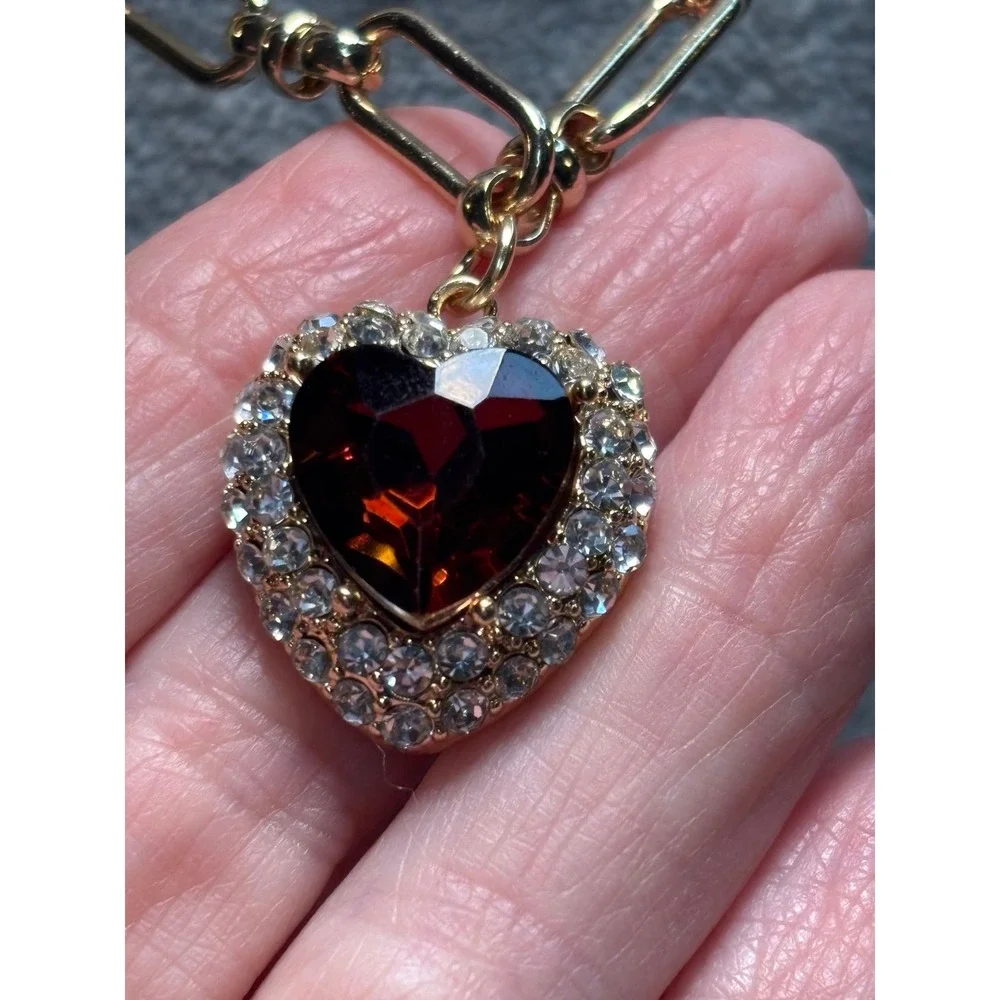 #45. Paparazzi Double-Layered Heart Necklace Earring Set